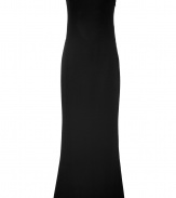 Try this sexy, elegant floor-length gown for your next black-tie event - Luxuriously designed in acetate and silk with U-boat neckline and deep, transparent back - Sleeveless, with textured details at the shoulders - Slim cut and fit creates sleek, feminine silhouette - Style with strappy heels and a glistening clutch