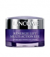 With time, alterations in the skin's structure can affect firmness causing the skin to lose its youthful quality. A visible improvement in skin tightening helps restore skin's youthful look. Rénergie Lift Multi-Action Eye features Multi-Tension technology, designed to target skin layers. Immediately, the eye contour looks supple and feels smoother. In 4 weeks, the skin around the eyes seems lifted, firmer and denser as if under tension.