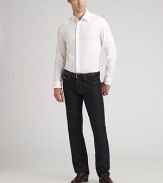 Crisp button-down gives just the right amount for a modern, comfortable fit. Bluff edge collar Button cuffs Shirttail hem Cotton/nylon/elastene; dry clean Imported