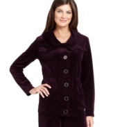 Jones New York Signature's luxe velour jacket is superbly comfortable! You'll wear this piece forever!