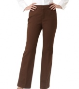 Classic styling highlights JM Collection's straight leg petite pants-- they're wear-to-work essentials.