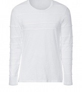 Super soft and finished with cool seaming, Neil Barretts white cotton crew neck is an ultra modern take on the everyday essential tee - Rounded neckline, long sleeves, classic fit - Pair with jeans and sneakers, or layer under chunky knits and favorite slim-fit trousers