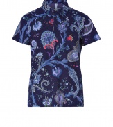 Work an iconic paisley into your poolside look with Etros eye-catching printed polo - Classic collar, short sleeves, partial button placket, side slits - Slim fit - Wear over swim trunks with bright leather flip-flops