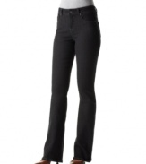 Look your slimmest in these Style&co. boot cut jeans, featuring a special tummy-smoothing panel at the front.