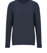 Lend a laid-back look to your casual layering staples with Closeds cool cotton-wool henley - Round neckline, long sleeves, henley button placket - Classic slim fit - Wear with favorite jeans, a flannel and lace-ups