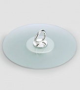 Simply elegant glass design with silverplate center. Perfect hostess gift. 11¾ round Made in France