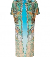 With its bold coloring and iconic paisley print, Etros draped dress is a chic and easy choice for dressing up daytime looks - Draped neckline, dolman short sleeves, pull-over style - Loosely draped fit - Wear with a thin leather belt and just as bright accessories