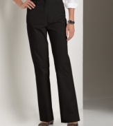 All the makings of a classic black pant from Jones New York Signature, in soft stretch cotton for a flattering fit.