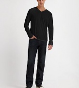 Sure to be a casual-wear favorite, designed in superior pima cotton.V-neckCottonMachine washImported