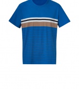 Maximize your casual style with this retro stripe tee from PS Paul Smith - Crew neck, short sleeves, stripe print - Style with straight leg jeans, a blazer, and trainers