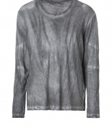 Edgy and ultra modern, Each Others grey tie-dyed tee guarantees a unique finish to your effortless cool laid-back look - Rounded neckline, long sleeves - Contemporary straight fit - Wear with modern knits and favorite leather jackets