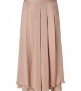 Flowing day skirt in polyester - Flirty, blush hue and feminine lines hits romantic trend - Asymmetric hem with swinging, draped silhouette - Style with flat sandals and a tight-knit top