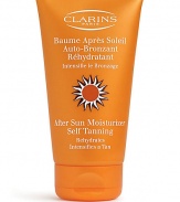 After Sun Moisturizer Self Tanning. A replenishing and soothing moisturizer for the body that helps intensify, accent and extend a tan while promoting an even deeper golden tone. 5.3 oz. 