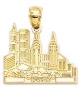 Wanna be a part of it! Present your neckline or wrist with one of the most iconic skylines, here crafted in 14k gold. Chain not included. Approximate drop length: 4/5 inch. Approximate drop width: 4/5 inch.