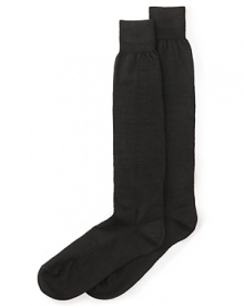 A well-made Italian dress sock provides softness and comfort in a blend of merino wool and nylon.