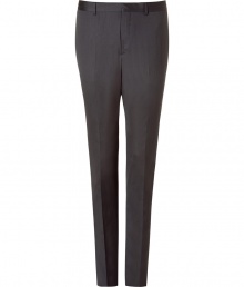 Add elegant flair to your workweek look with these classic straight leg trousers from PS Paul Smith - Flat front, belt loops, on-seam pockets, back welt pockets, crease detail - Style with a printed button down, a matching blazer, and suede ankle boots