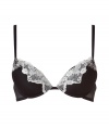 Luxurious bra in a fine synthetic blend - elegant in black and ecru - especially comfortable thanks to the stretch content - posh lace look - with padded cups (push up effect) and hook closure - slim straps, best for wider necklines - perfect, snug fit - magically makes a dream d?collet? - stylish, sexy, seductive - fits under (almost) all outfits