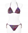 Stylish bikini made ​.​.of fine, multi-colored stretch nylon - Typical colorful Matthew Williamson print mix - Tight triangle top with padded cups and slim straps - makes a pretty feminine d?collet? - Sexy panty, slim, with side ties to lace - A hit bikini for women with a dream figure