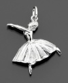 A tiny dancer to always hold close. This beautiful ballerina charm by Rembrandt is crafted in sterling silver. Approximate drop: 1 inch.