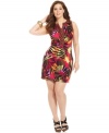 Spice up your style with Alfani's sleeveless plus size dress, flaunting an exotic print!