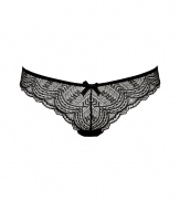 Add instant sex appeal with this comfortable and sultry thong from Elle MacPherson - Floral printed lace with slim waistband, front bow detail - Perfect underneath your favorite dress