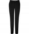 With a flattering fit, these classic straight leg pants from Moschino Cheap & Chic are a wardrobe must-have - Flat front with button tab, belt loops, off-seam pockets, back welt pockets with buttons, slim fit, straight leg - Pair with a tie neck blouse, a bold-shoulder blazer, and platform pumps