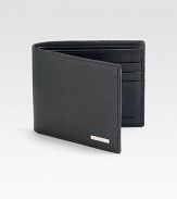 Classic billfold crafted in a sleek, modern design of textured micropave leather.One billfold compartmentSix card slots4½ x 3½Made in Italy