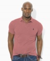 Short-sleeved polo shirt cut for a comfortable, classic fit.