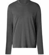 Stylish abyss long sleeve crew neck t-shirt - This super luxe basic is the perfect addition to any outfit - Modern, sleek cut and easy to style neutral color - Style with jeans, a blazer, and boots for casual cool - Try with slim trousers and a plaid button down