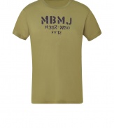 Embrace casual military cool with Marc by Marc Jacobss olive green army logo t-shirt - Crafted from a pure, lightweight cotton - Slim, straight cut - Classic crew neck and short sleeves - Ideal for leisure, perfect for pairing with a leather jacket and jeans or chinos and a cardigan