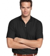 With a cool ribbed body and a modern zip placket, this polo shirt from Via Europa is a youthful take on a fave.