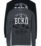 A bold logo graphic gives this Ecko Unltd thermal its edgy style.