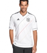 Get ready to take the field like your favorites in this Germany Home soccer jersey with CLIMACOOL technology from adidas.