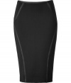 Ultra-luxe pencil skirt from Donna Karan - This sleek skirt adds a subtle sultry vibe to your cocktail look - Figure-hugging silhouette, stylish seaming detail, hidden back zip closure - Wear with patterned tights, a sequin embellished top, and sky-high heels