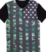 Sport a different take on patriotic style with this t-shirt from bar iii.