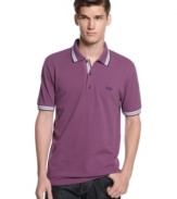 This medium weight polo by BOSS adds a touch of class to your casual look.