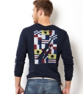 Convey your message without saying a word with this long sleeve Signal Flag t-shirt by Nautica.