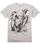 An awesome rhino graphic busts through the front of this Ecko Untld tee.