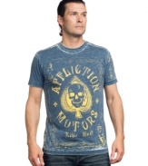 Have full house of fashion with this aces wild graphic t-shirt from Affliction.