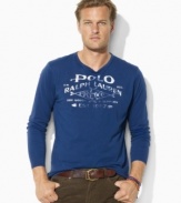 A soft cotton crewneck in a relaxed, classic fit channels heritage style with a rugged logo graphic.