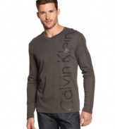 To layer or not to layer? This great looking v-neck shirt by Calvin Klein is attractive to be worn alone or as an added layer.