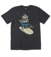 A surfer graphic adds some personality to this cozy Quiksilver tee.