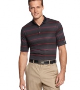 Tonal with bold horizontal stripe golf shirt by Greg Norman for Tasso Elba makes a perfect gift for the man who enjoys golf.