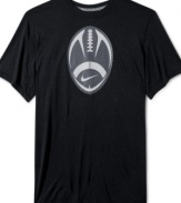 Gear up for the season with this Nike performance t-shirt featuring Dri-Fit technology to keep you comfortable whether you're in the stands or on the field.