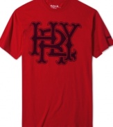 Unique as you is this solid tee with distinctive graphic on front by Hurley.