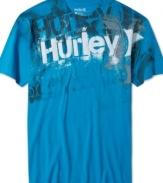 Cool mixed graphics decorate this Hurley tee for a fresh style.