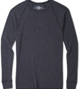 Add warmth to any look with this comfortable slub thermal t-shirt from American Rag.