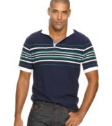 With bright stripes and a sleek contrast collar, Rocawear has perfected the polo.