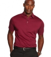 Stay on solid style ground in this sharp polo shirt from Calvin Klein