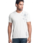 Add some pop to your tee style with this graphic v-neck t-shirt from Affliction.